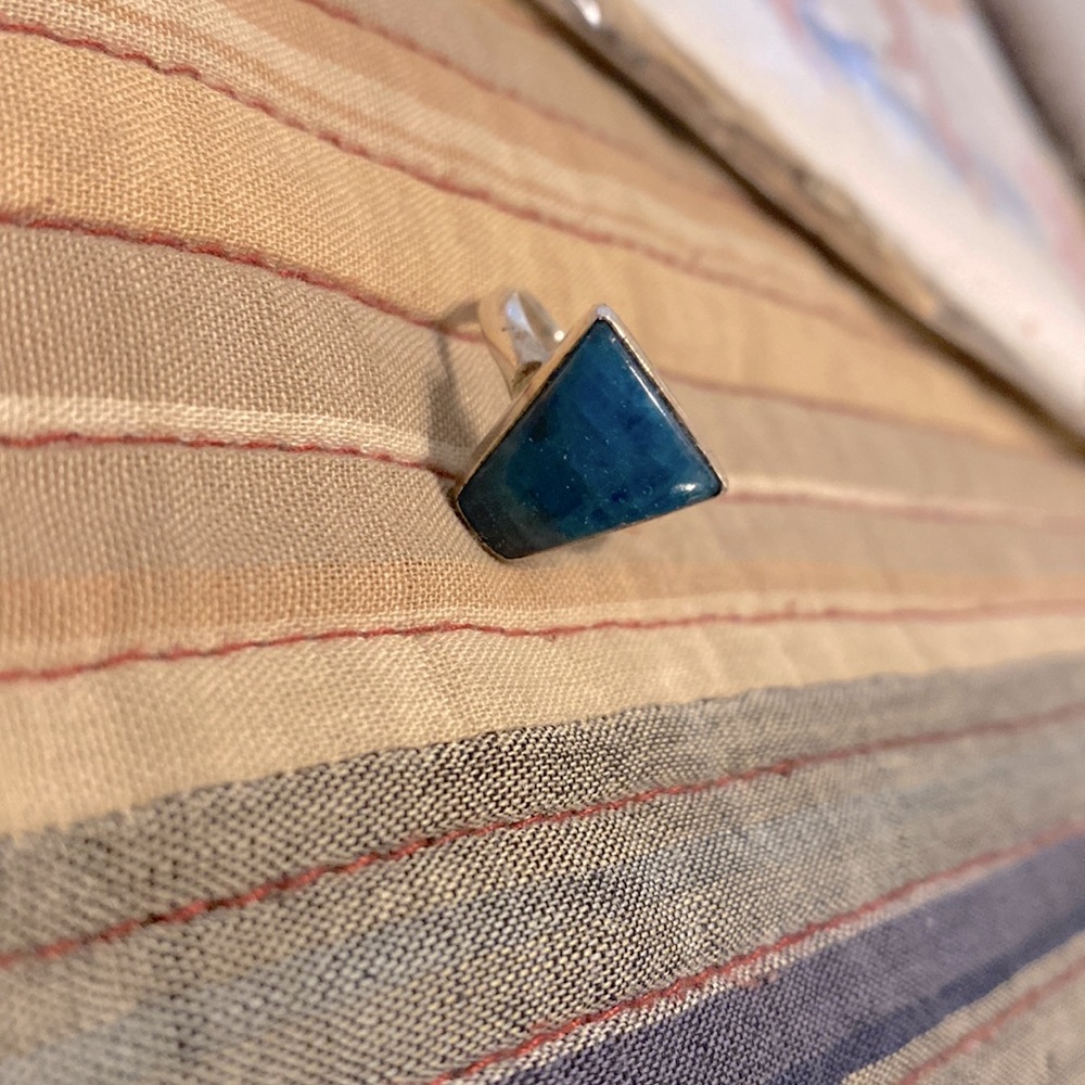 Apatite Sterling Silver geometric ring